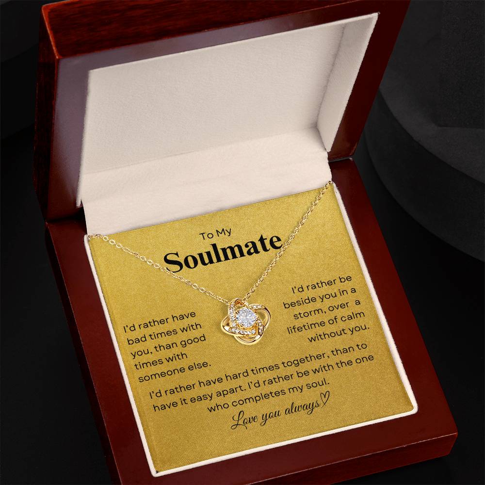 TO MY SOULMATE - Lifetime of Calm | Love Knot Necklace (Y)