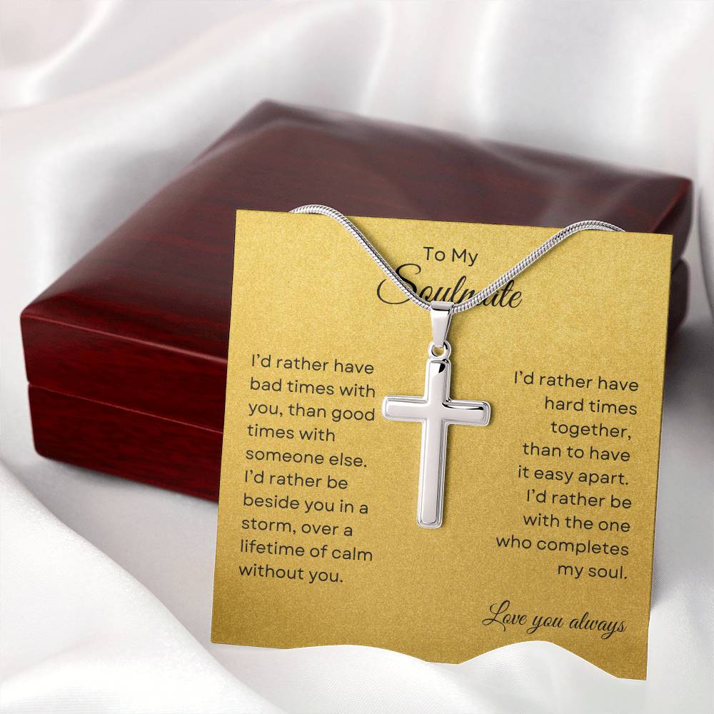 TO MY SOULMATE - Lifetime of Calm | Cross Necklace