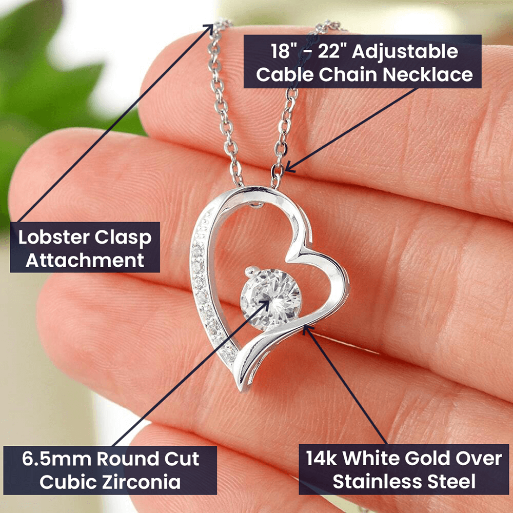 Stole My Heart Necklace - 14k/18k Gold Plated Heart-Shaped CZ Pendant