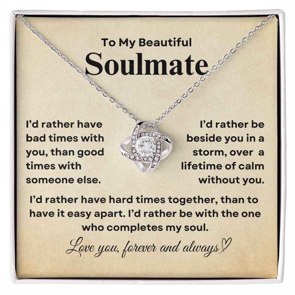 TO MY SOULMATE - Lifetime of Calm  |  Love Knot Necklace (1)