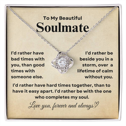 TO MY SOULMATE - Lifetime of Calm  |  Love Knot Necklace (1)