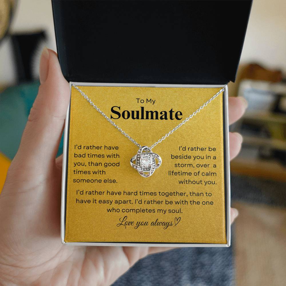 TO MY SOULMATE - Lifetime of Calm  |  Love Knot Necklace (Y)
