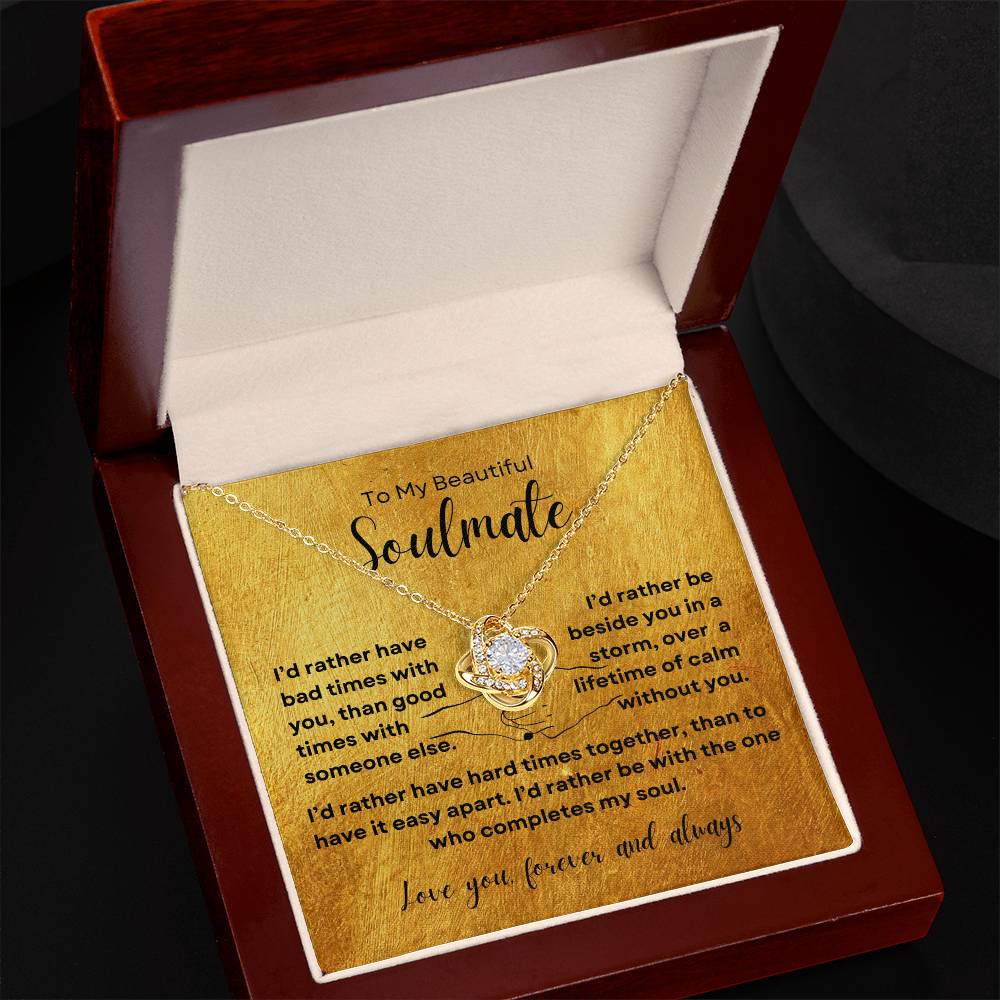 TO MY SOULMATE - Lifetime of Calm  |  Love Knot Necklace