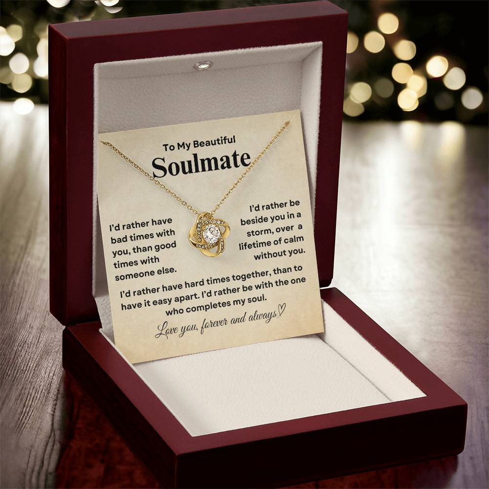 TO MY SOULMATE - Lifetime of Calm  |  Love Knot Necklace (1)