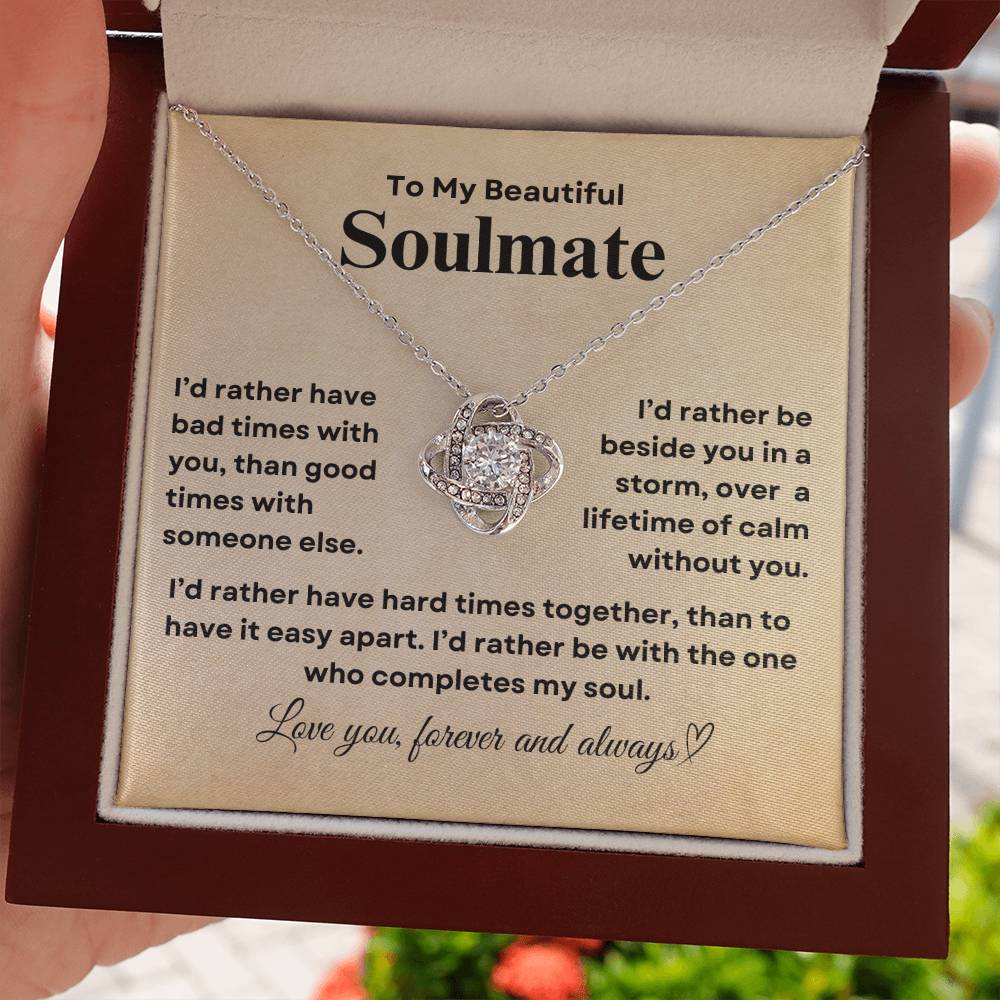 TO MY SOULMATE - Lifetime of Calm  |  Love Knot Necklace (1)