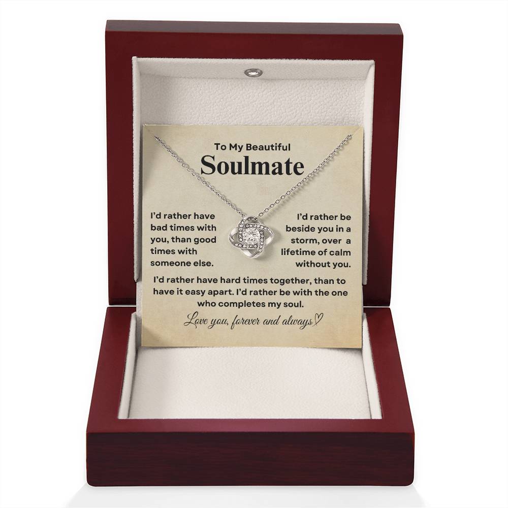 TO MY SOULMATE - Lifetime of Calm  |  Love Knot Necklace (1)