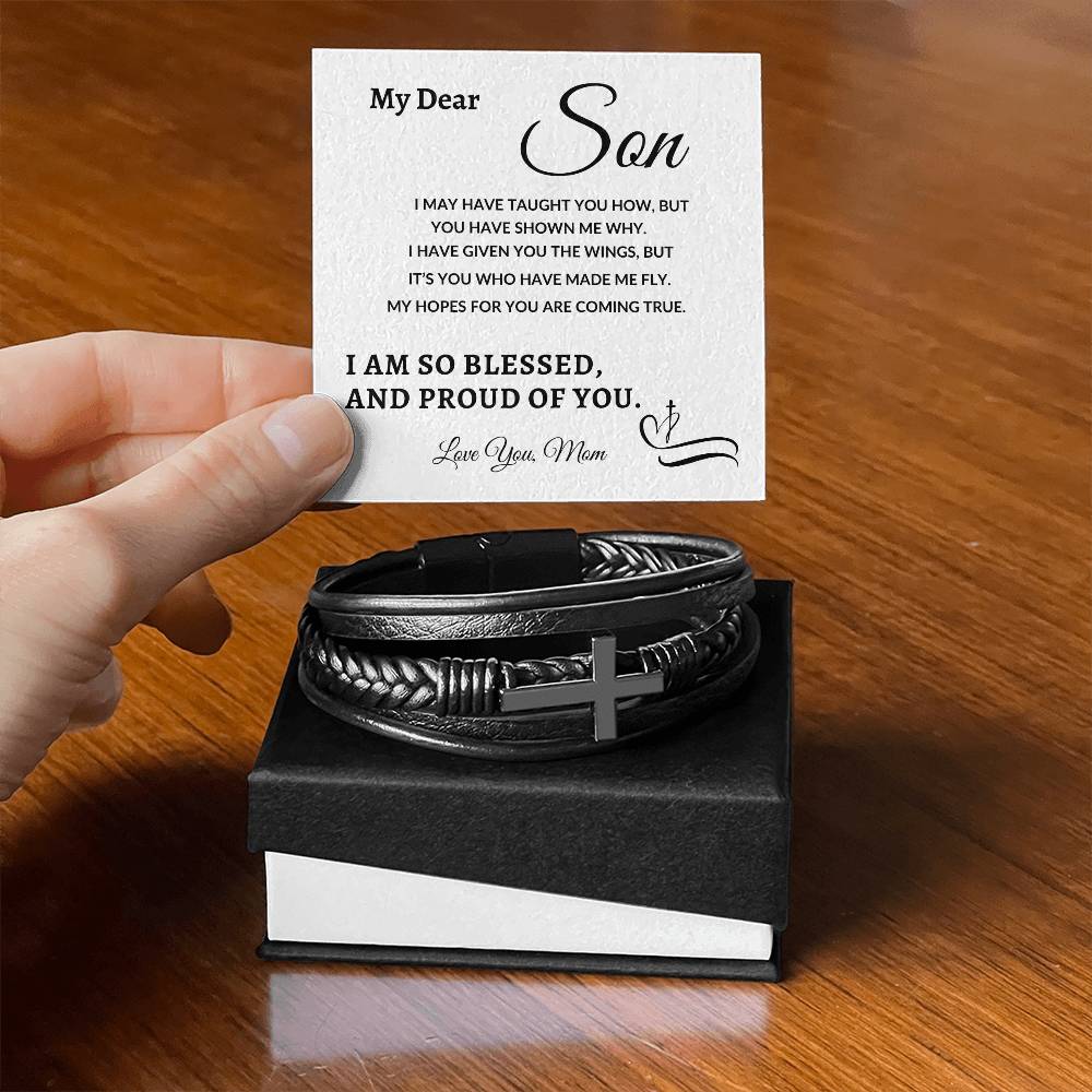 My Dear Son - Proud Of You |  Cross Bracelet