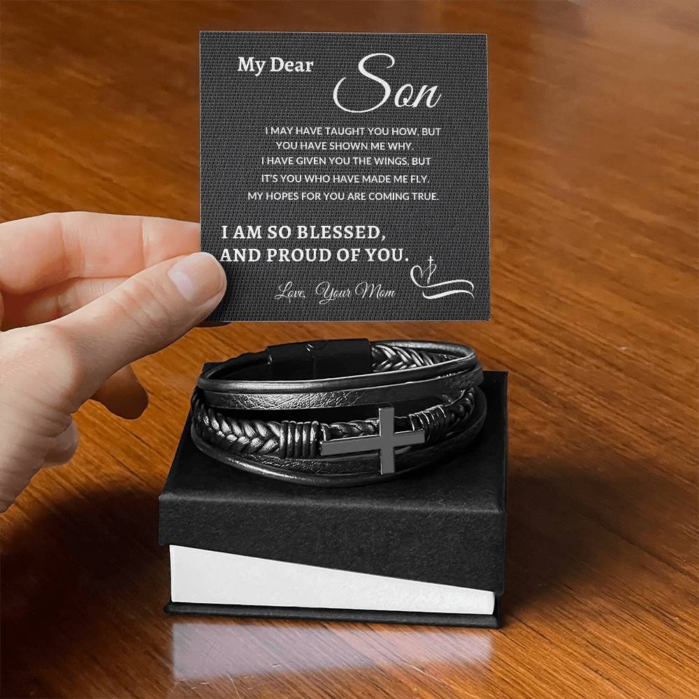 My Dear Son - I Am So Blessed | Cross Bracelet