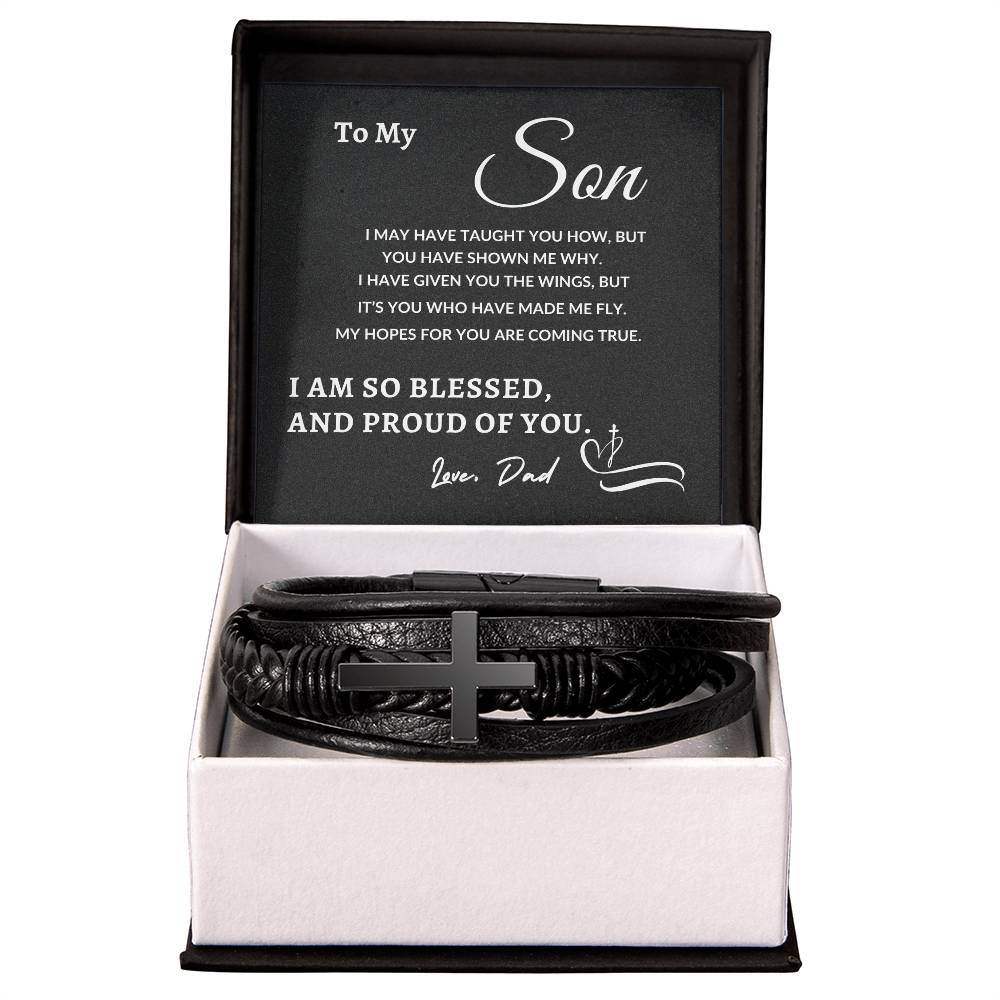 To My Son - Proud Of You |  Cross Bracelet