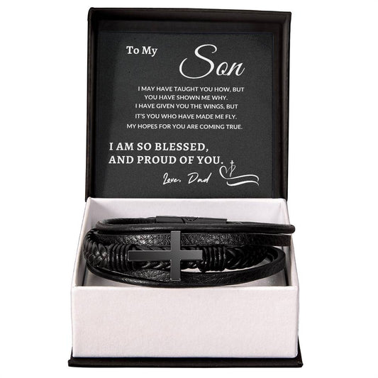 To My Son - Proud Of You |  Cross Bracelet