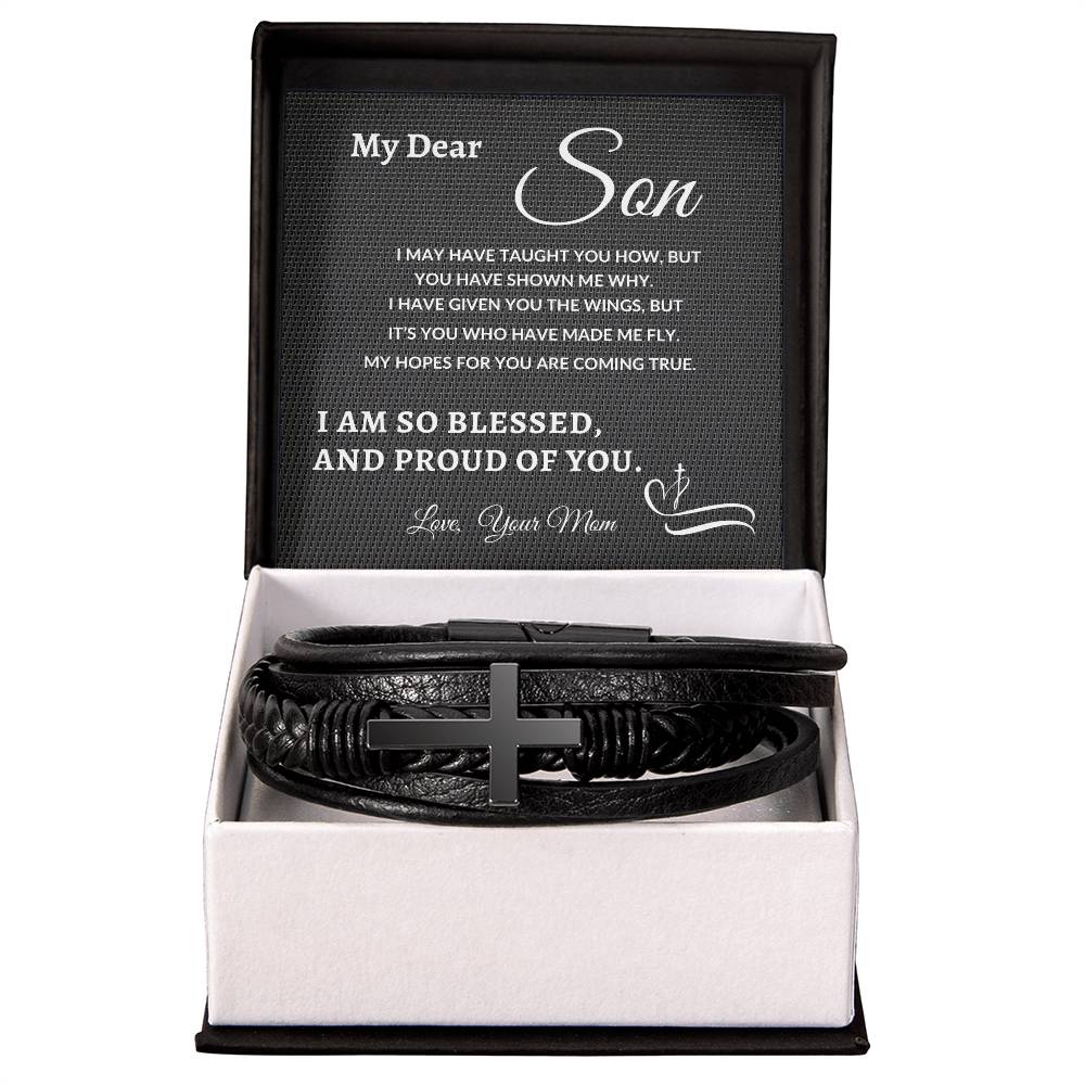 My Dear Son - I Am So Blessed | Cross Bracelet