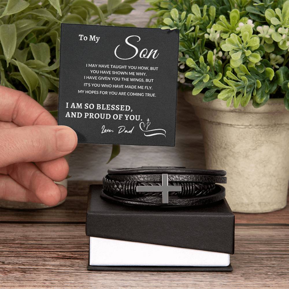 To My Son - Proud Of You |  Cross Bracelet