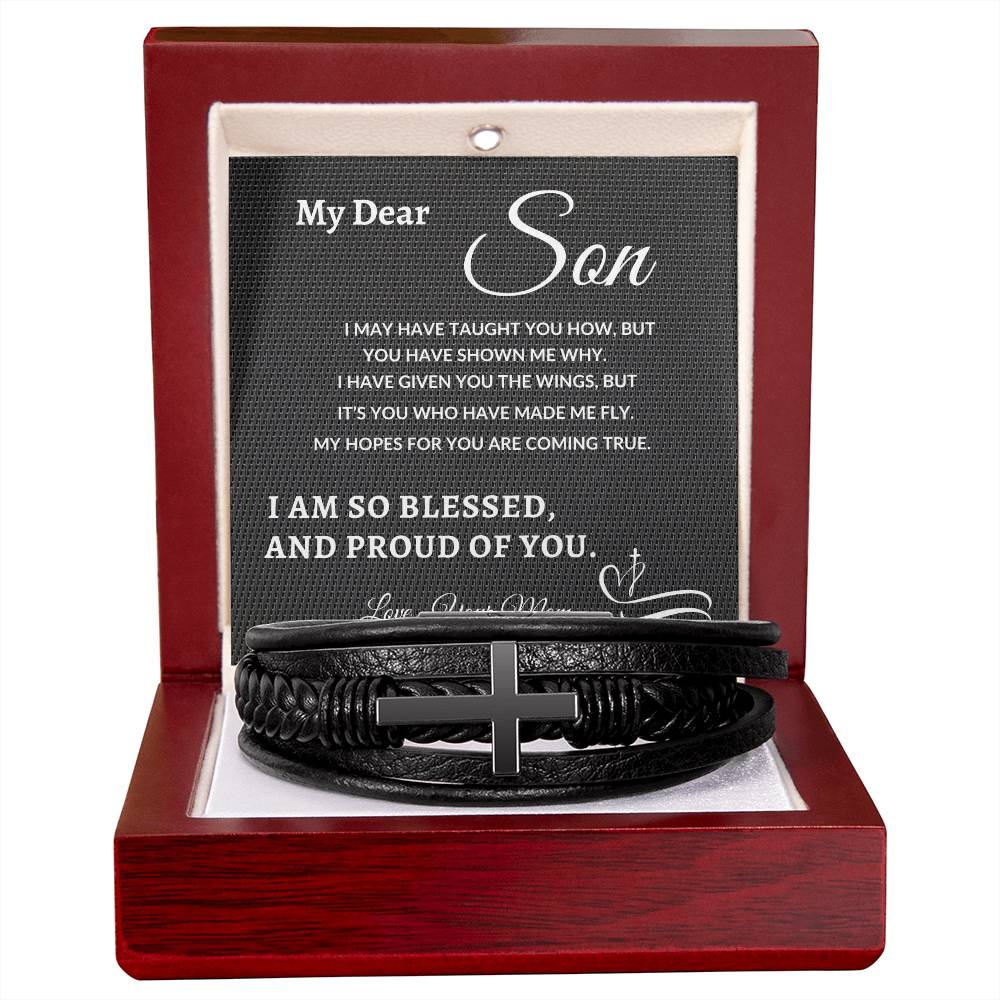 My Dear Son - I Am So Blessed | Cross Bracelet