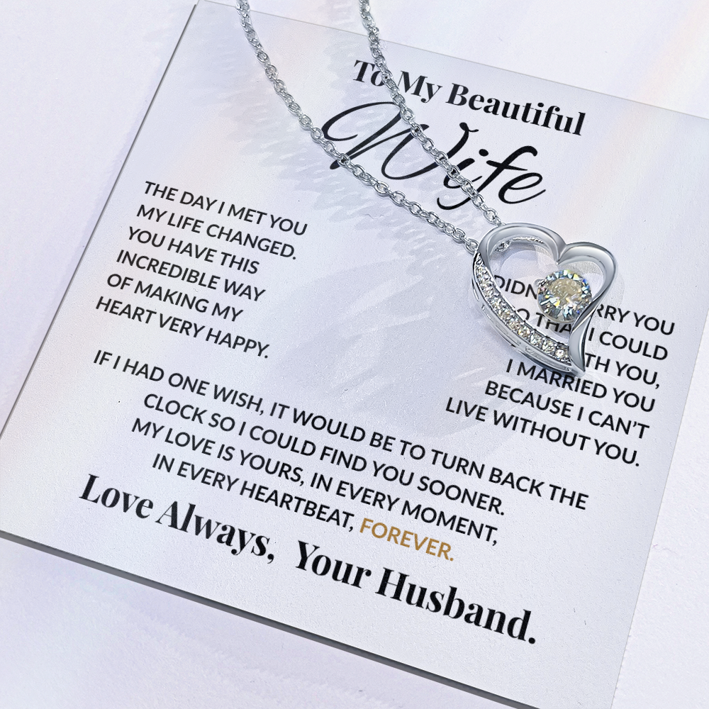 Special Gift For Wife “The Day I Met You My Life Changed” Forever Love Necklace