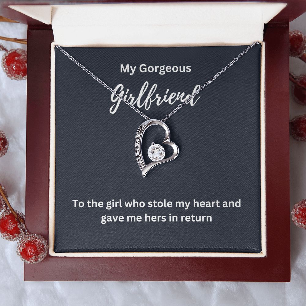 Stole My Heart Necklace - 14k/18k Gold Plated Heart-Shaped CZ Pendant