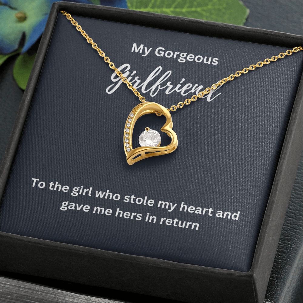 Stole My Heart Necklace - 14k/18k Gold Plated Heart-Shaped CZ Pendant